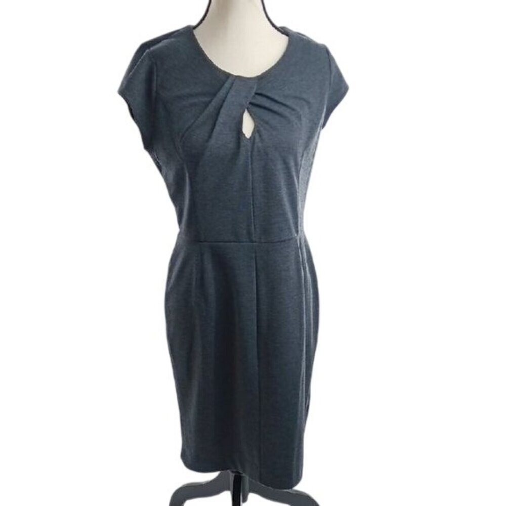 Banana Republic Slate Gray Cap-Sleeve Sheath Dress